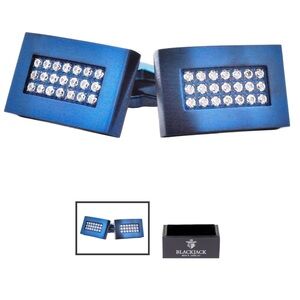 Men's Blue Plated
Stainless Steel Cuff Links With Cubic Zirconia
